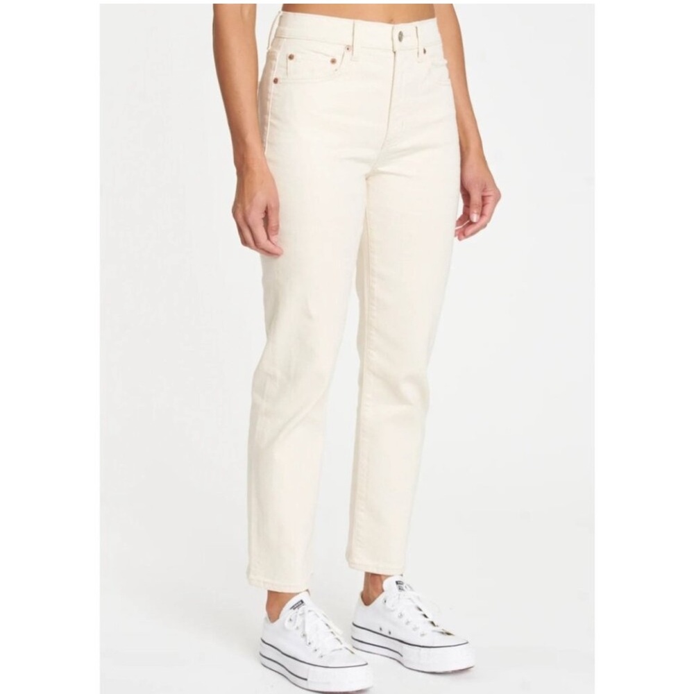 DAZE Denim Ivory Cropped Straight Leg